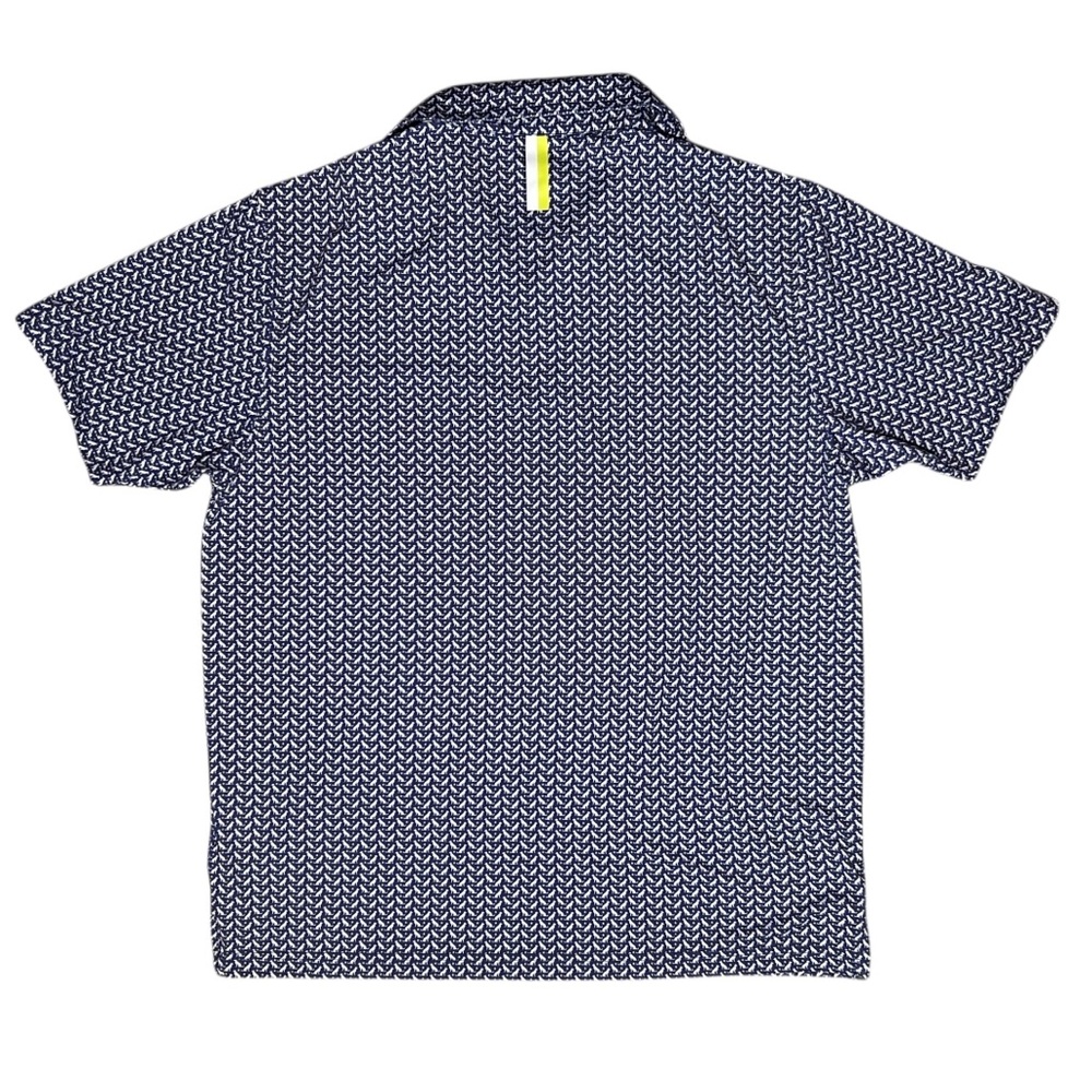 RHOBACK Mens Polo Shirt sz L Blue w/Dog & Ball Print Performance Golf PP0024E - Picture 3 of 9